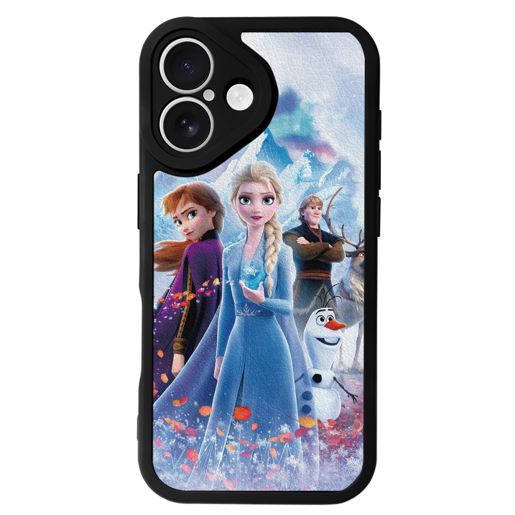 （画像用） アナと雪の女王 アンナ エルサ Frozen Anna Elsa 【iPhone 16シリーズ対応】シリコンスマホケース（レザー調） 材質：シリコン